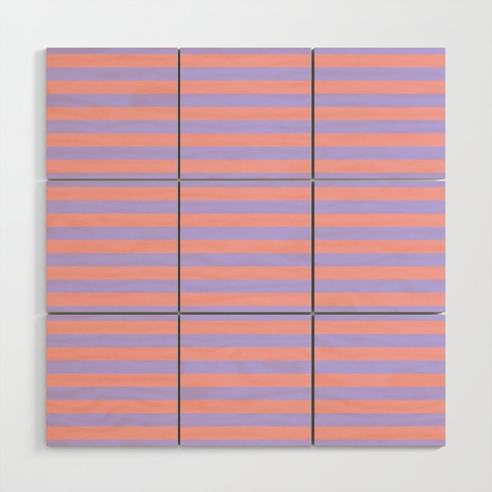 Sand Pink and Purple Wisteria  Summer Gazebo Stripes Wood Wall Art Gallery Image 1