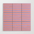 Sand Pink and Purple Wisteria  Summer Gazebo Stripes Wood Wall Art Gallery Image 1