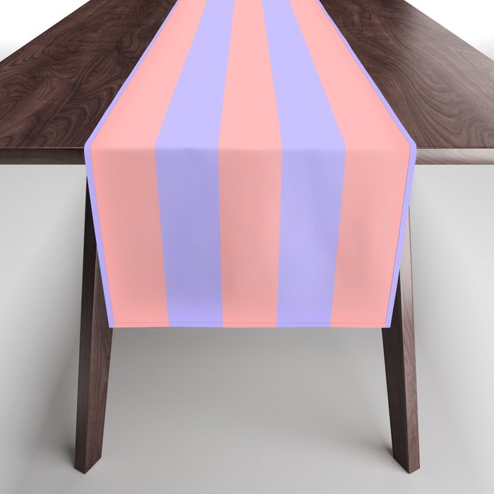 Sand Pink and Purple Wisteria  Summer Gazebo Stripes Table Runner Gallery Image 1