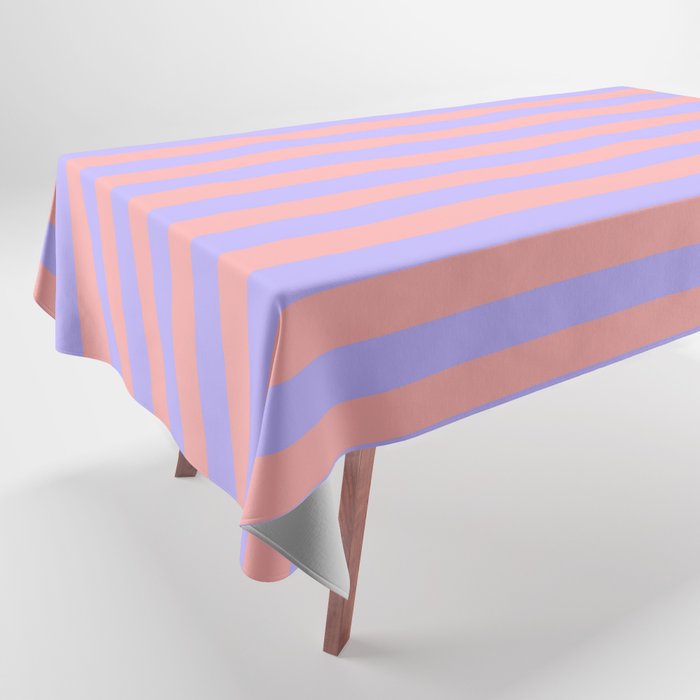Sand Pink and Purple Wisteria  Summer Gazebo Stripes Tablecloth Gallery Image 1