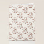 Block Print Line Art Floral - Pink Brown Stationery Card Gallery Image 2