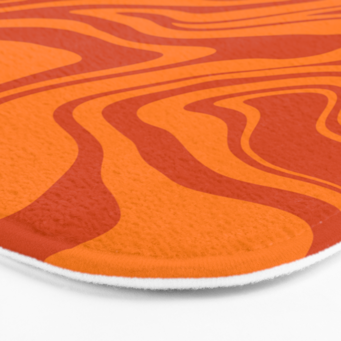 Retro Liquid Swirl, Melting Orange Tiger Bath Mat Gallery Image 3