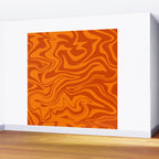 Retro Liquid Swirl, Melting Orange Tiger Wall Mural Gallery Image 2