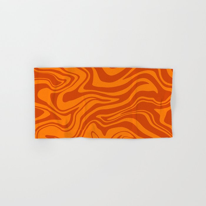 Retro Liquid Swirl, Melting Orange Tiger Bath Towel Gallery Image 1