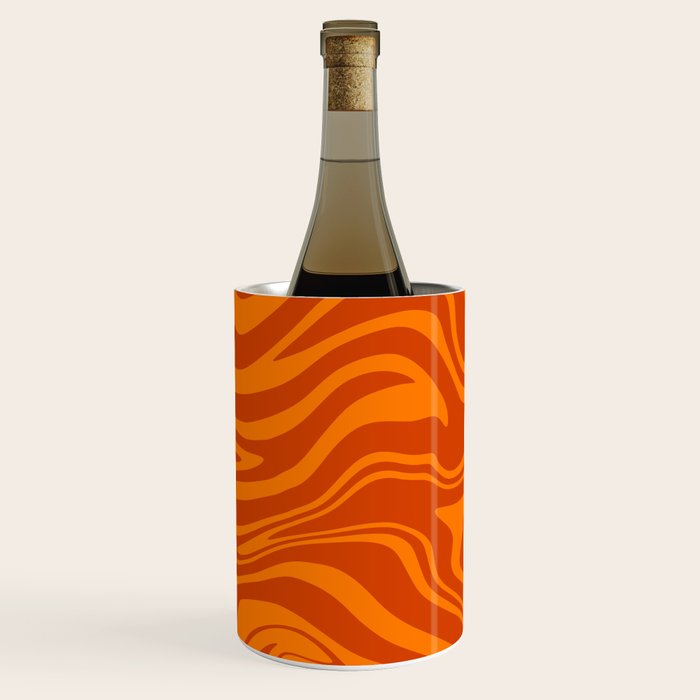 Retro Liquid Swirl, Melting Orange Tiger Wine Chiller Gallery Image 3