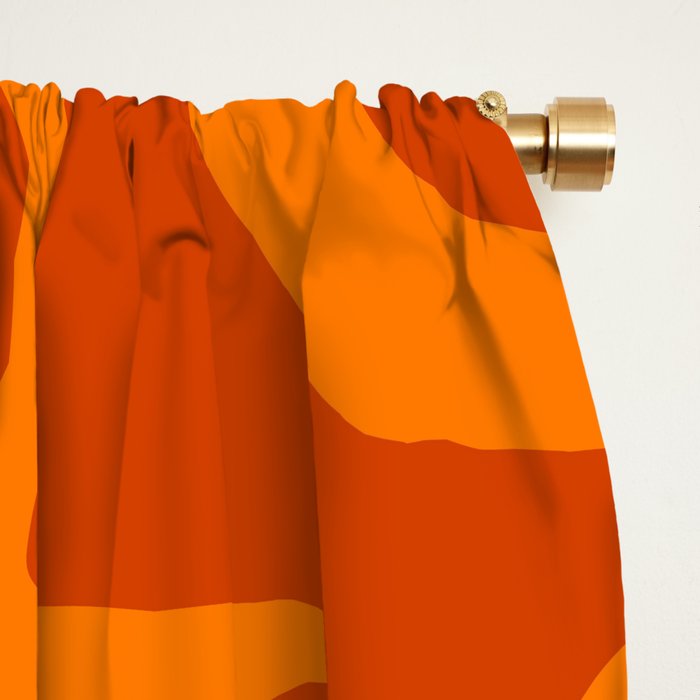 Retro Liquid Swirl, Melting Orange Tiger Window Curtain Gallery Image 2