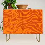 Retro Liquid Swirl, Melting Orange Tiger Credenza Gallery Image 1