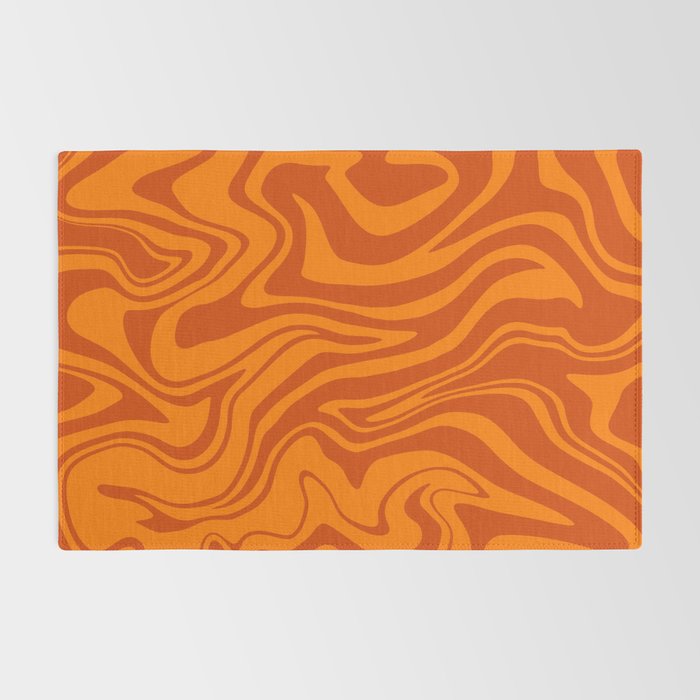 Retro Liquid Swirl, Melting Orange Tiger Rug Gallery Image 2