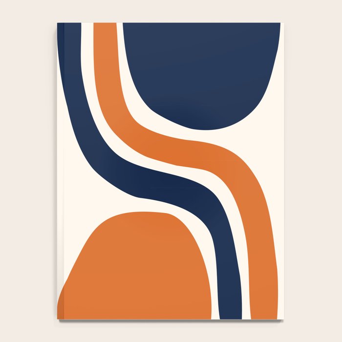 Abstract Shapes 66 in Vintage Orange and Navy Blue Notebook Gallery Image 4