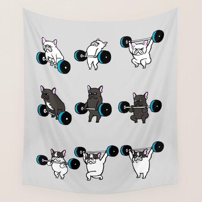 OLYMPIC LIFTING FRENCHIE Wall Tapestry Gallery Image 1