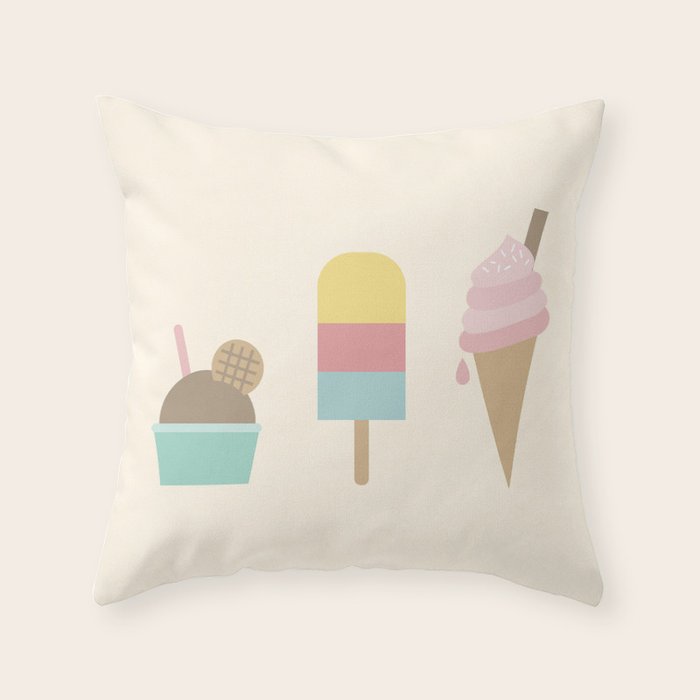 Ice Cream Throw Pillow