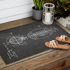 American Football Patent - Football Art - Black Chalkboard Outdoor Rug Gallery Image 2