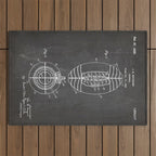 American Football Patent - Football Art - Black Chalkboard Outdoor Rug Gallery Image 1