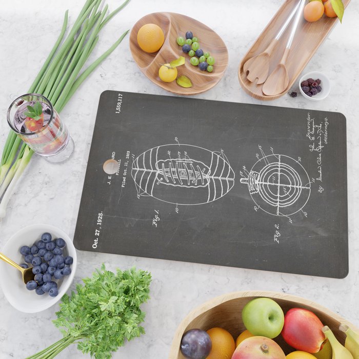 American Football Patent - Football Art - Black Chalkboard Cutting Board Gallery Image 2