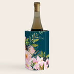 Floral Watercolor Roses, Teal and Pink, Vintage Wine Chiller Gallery Image 1