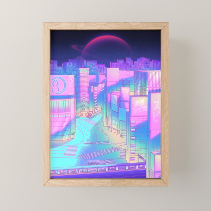 City Pop Shibuya Crossing Mini Art Print Gallery Image 1