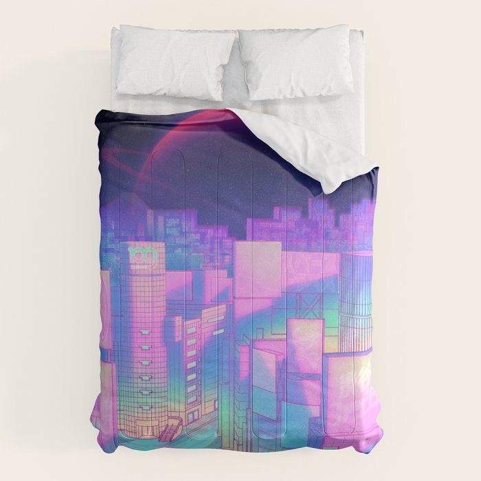 City Pop Shibuya Crossing Comforter Gallery Image 1