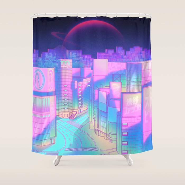 City Pop Shibuya Crossing Shower Curtain Gallery Image 1