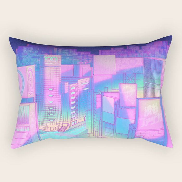 City Pop Shibuya Crossing Rectangular Pillow Gallery Image 2