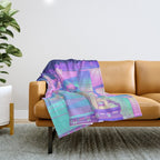 City Pop Shibuya Crossing Throw Blanket Gallery Image 1