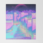 City Pop Shibuya Crossing Throw Blanket Gallery Image 2