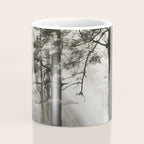 Pathway of light, sunlight and sunbeams in forest black and white photograph by J W Chapman Taylor Coffee Mug Gallery Image 4