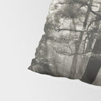 Pathway of light, sunlight and sunbeams in forest black and white photograph by J W Chapman Taylor Pillow Sham Gallery Image 4