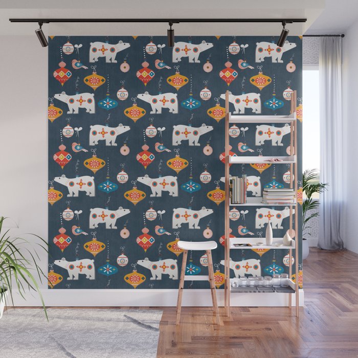 Christmas Retro decorations no2 Wall Mural Gallery Image 1