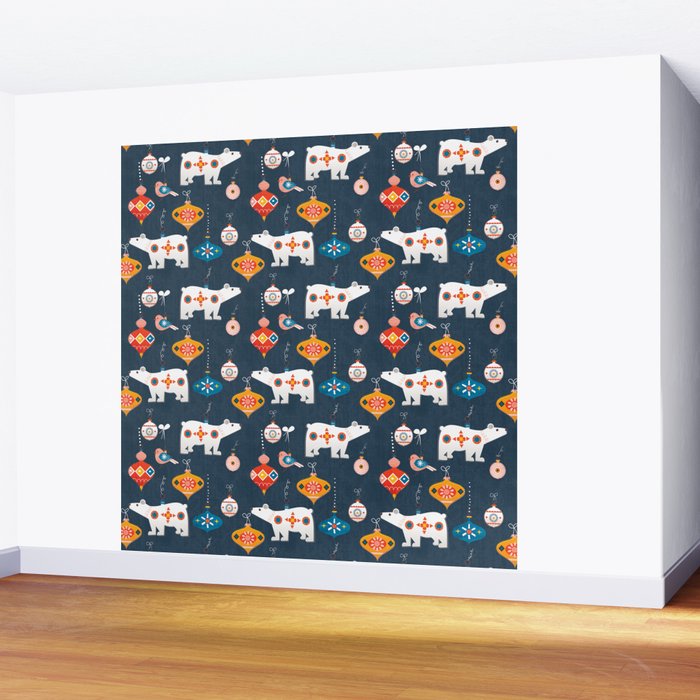 Christmas Retro decorations no2 Wall Mural Gallery Image 2
