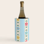 Granny Style Vintage Florals And Light Blue Stripes Wine Chiller Gallery Image 1