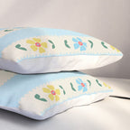 Granny Style Vintage Florals And Light Blue Stripes Pillow Sham Gallery Image 3