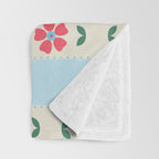 Granny Style Vintage Florals And Light Blue Stripes Throw Blanket Gallery Image 3