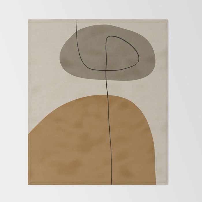 Organic Abstract Shapes #2 Throw Blanket Gallery Image 2
