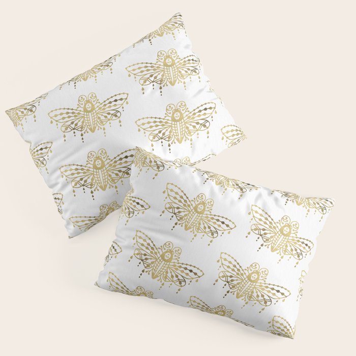 Death's Head Hawkmoth - Gold Palette Pillow Sham Gallery Image 1