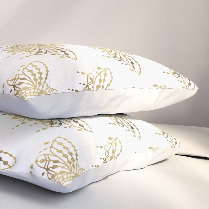 Death's Head Hawkmoth - Gold Palette Pillow Sham Gallery Image 3
