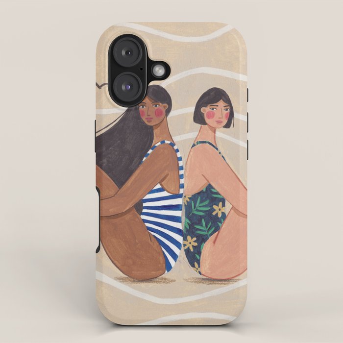 Women by the Sea Modern Beach Illustration iPhone Case Gallery Image 1