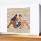 Women by the Sea Modern Beach Illustration Wall Mural Gallery Image 2