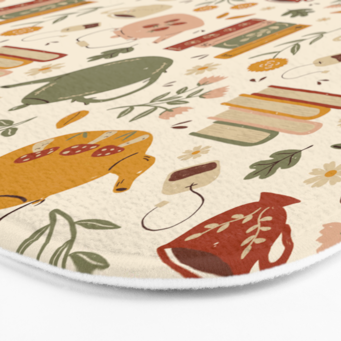 Flowery Books and Tea Bath Mat Gallery Image 3