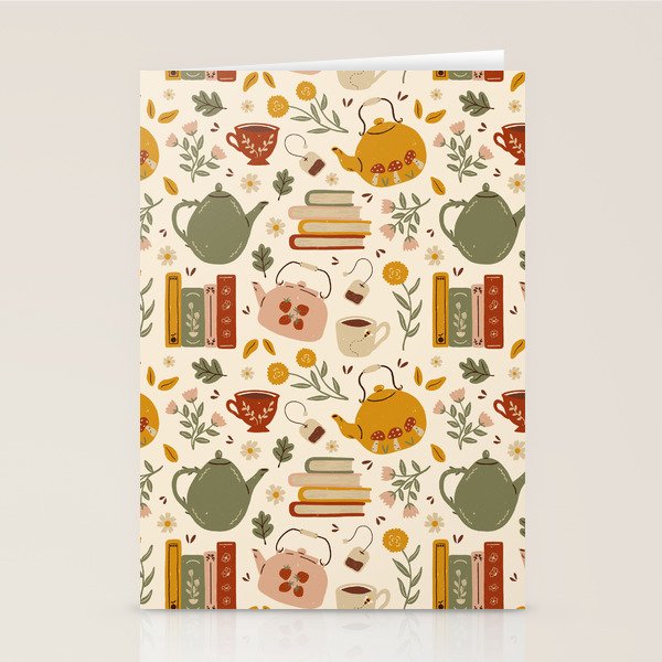 Flowery Books and Tea Stationery Card Gallery Image 1