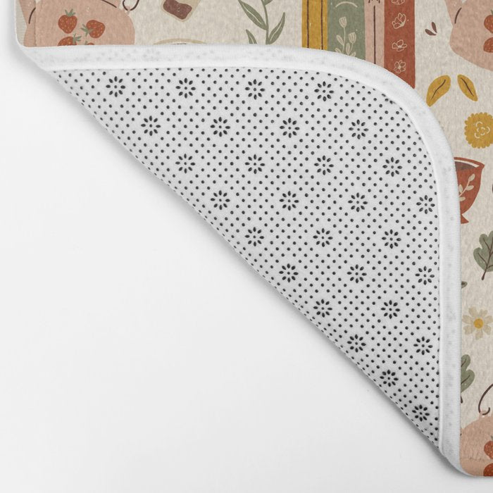 Flowery Books and Tea Bath Mat Gallery Image 2