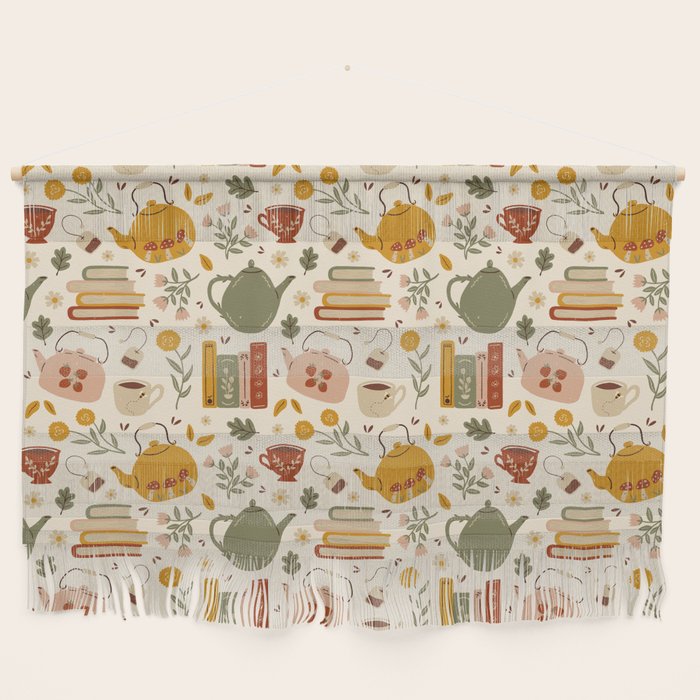 Flowery Books and Tea Wall Hanging Gallery Image 1