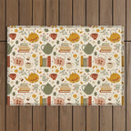 Flowery Books and Tea Outdoor Rug Gallery Image 1