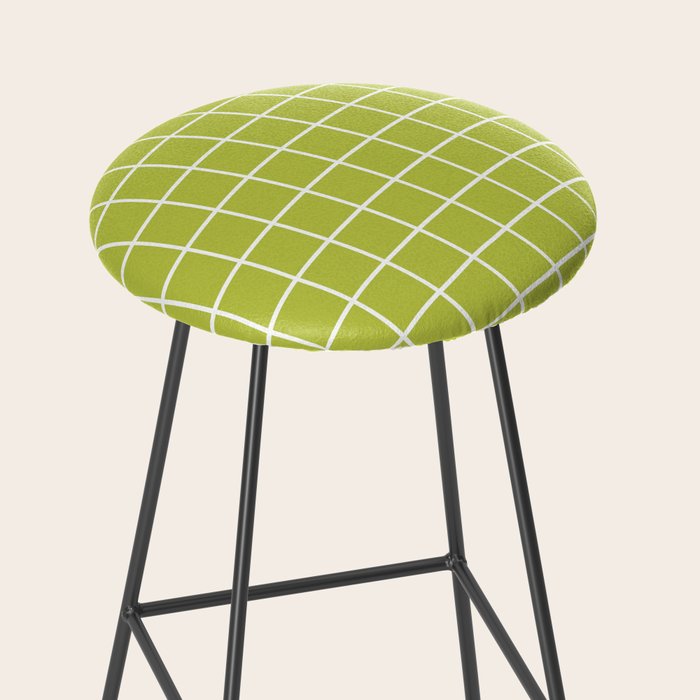 Grid Pattern Chartreuse 2 Stool Gallery Image 2
