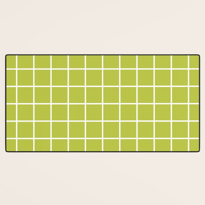Grid Pattern Chartreuse 2 Desk Mat Gallery Image 3