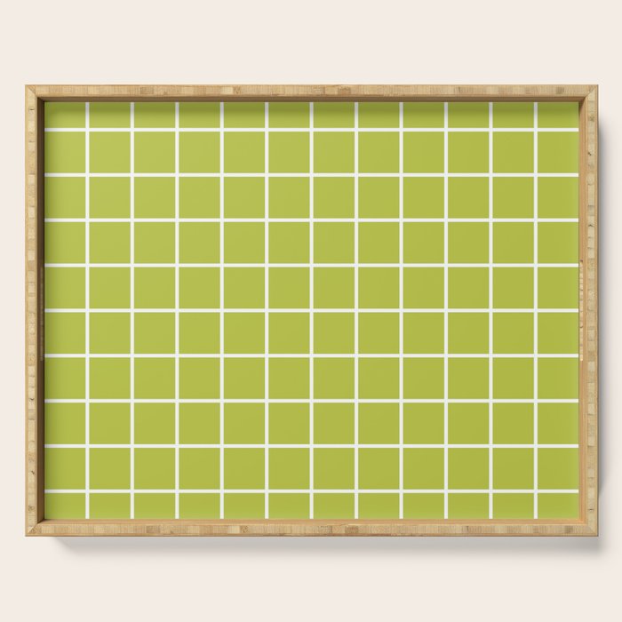 Grid Pattern Chartreuse 2 Serving Tray Gallery Image 1