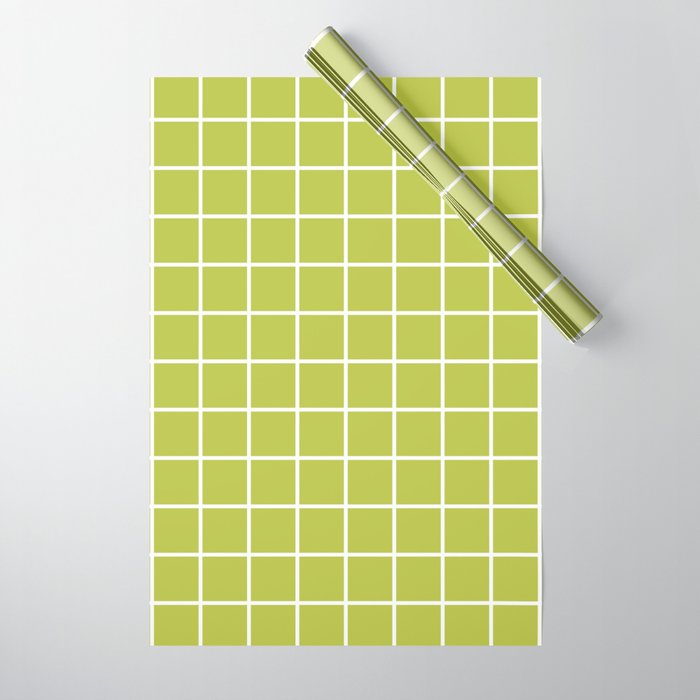 Grid Pattern Chartreuse 2 Wrapping Paper Gallery Image 1