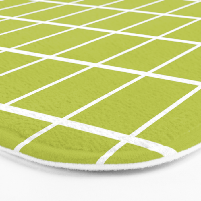 Grid Pattern Chartreuse 2 Bath Mat Gallery Image 3