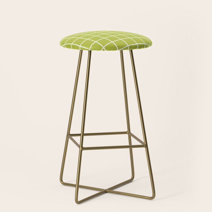 Grid Pattern Chartreuse 2 Stool Gallery Image 2