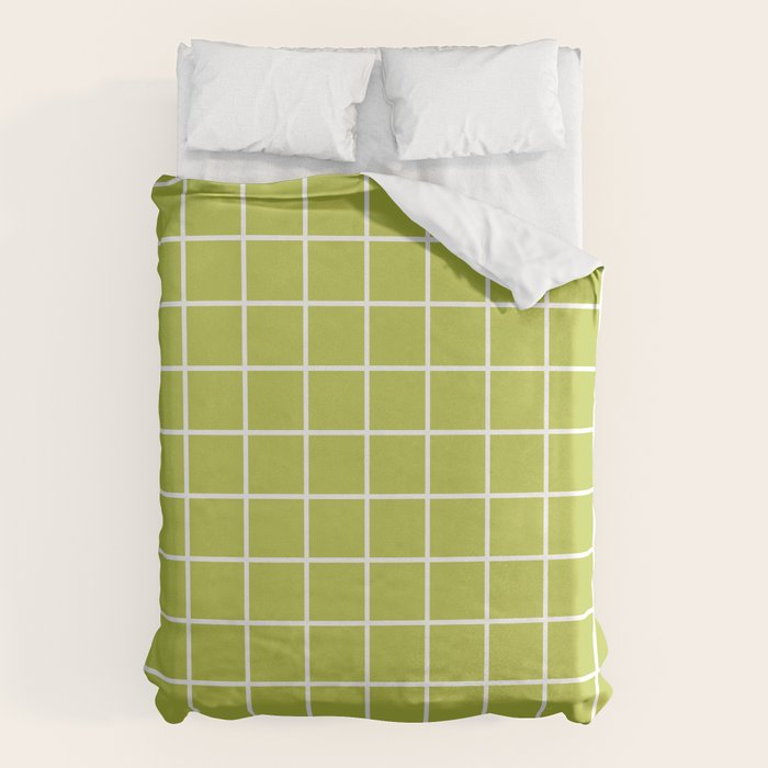 Grid Pattern Chartreuse 2 Duvet Cover Gallery Image 6