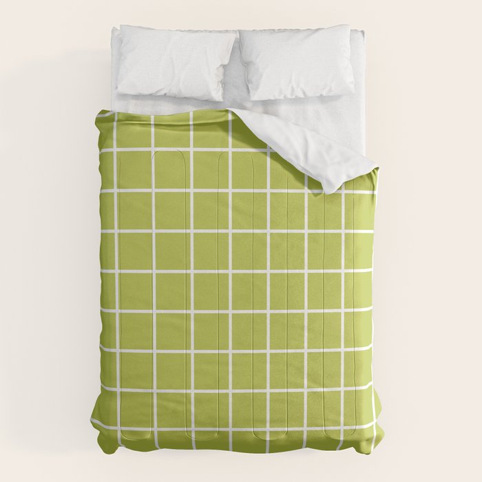Grid Pattern Chartreuse 2 Comforter Gallery Image 6